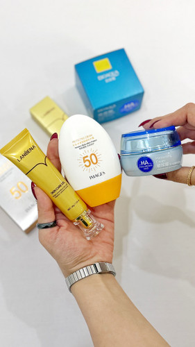 ژل لانبنا + کرم ضد آفتاب ایمیجز + کرم آبرسان HA بیوآکوا