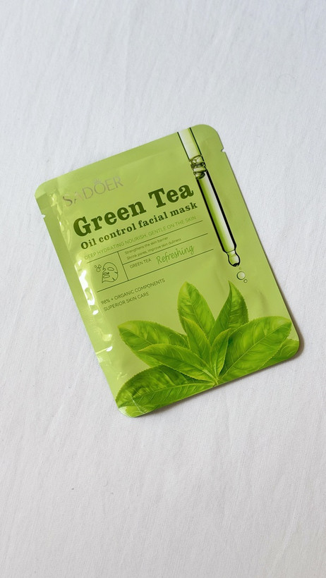 ماسک ورقه ای کنترل چربی پوست سادور مدل عصاره چای سبز