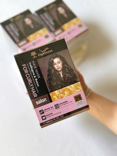 تصویر ماسک موهای فر بدون سولفات لایتنس