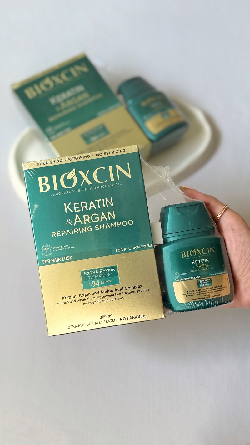 شامپو ترمیم کننده بیوکسین حاوی کراتین و آرگان