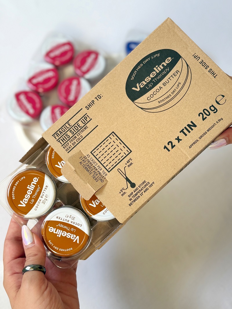 بالم لب کاسه ای (سکه ای) وازلین مدل کره کاکائو