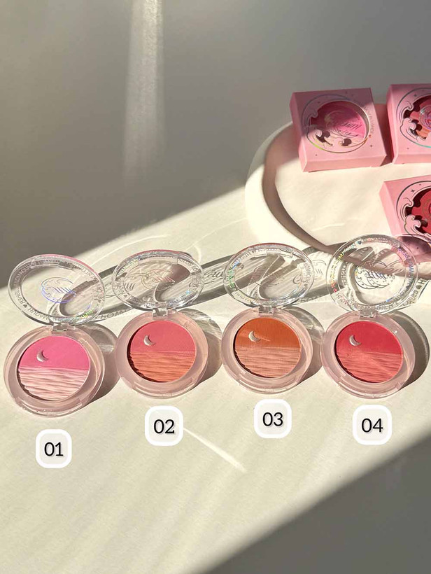 رژگونه HUDAMOJI طرح ماه اورجینال با چهار طیف رنگی جذاب و پر طرفدار