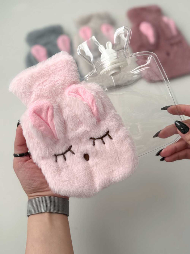 کیسه آب گرم پولیشی طرح خرگوش-رنگ صورتی