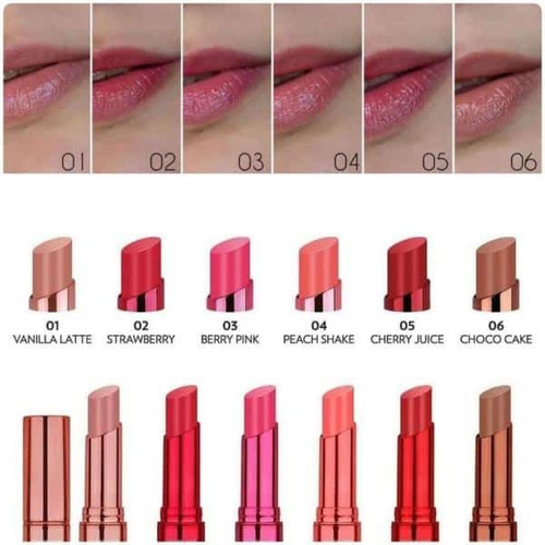 تینت لب جامد رنگی گلدن رز GLOW KISS با بالاترین کیفیت در 6 رایحه و رنگ متفاوت